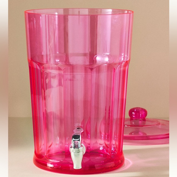 NWT Anthropologie Lucia Acrylic Beverage Dispenser in Pink - Drink dispenser - Picture 2 of 4